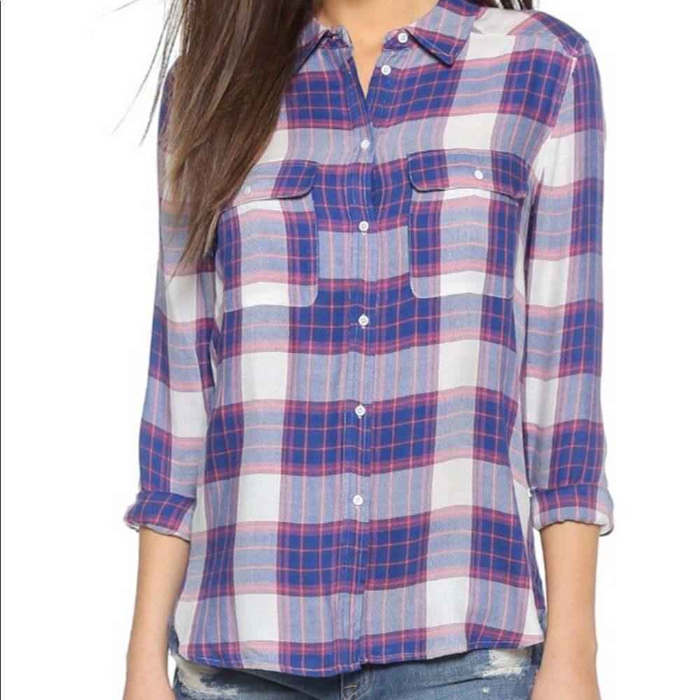 Paige Denim Plaid Top XS